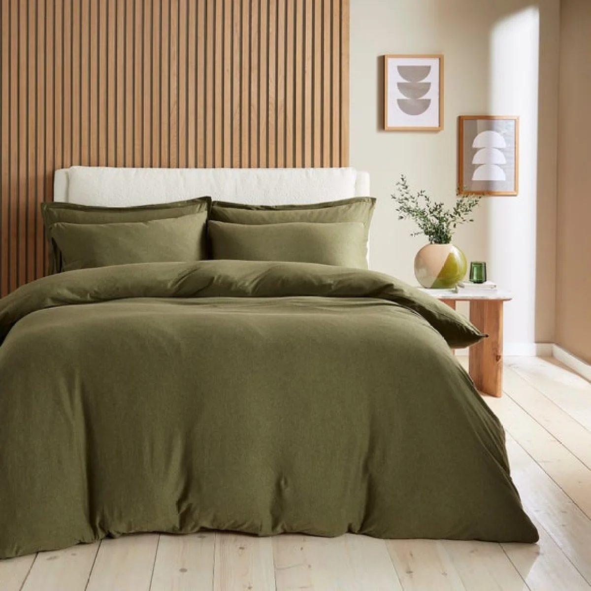 Elements Cotton Jersey Plain Standard Pillowcase Pair Ochre – image 3