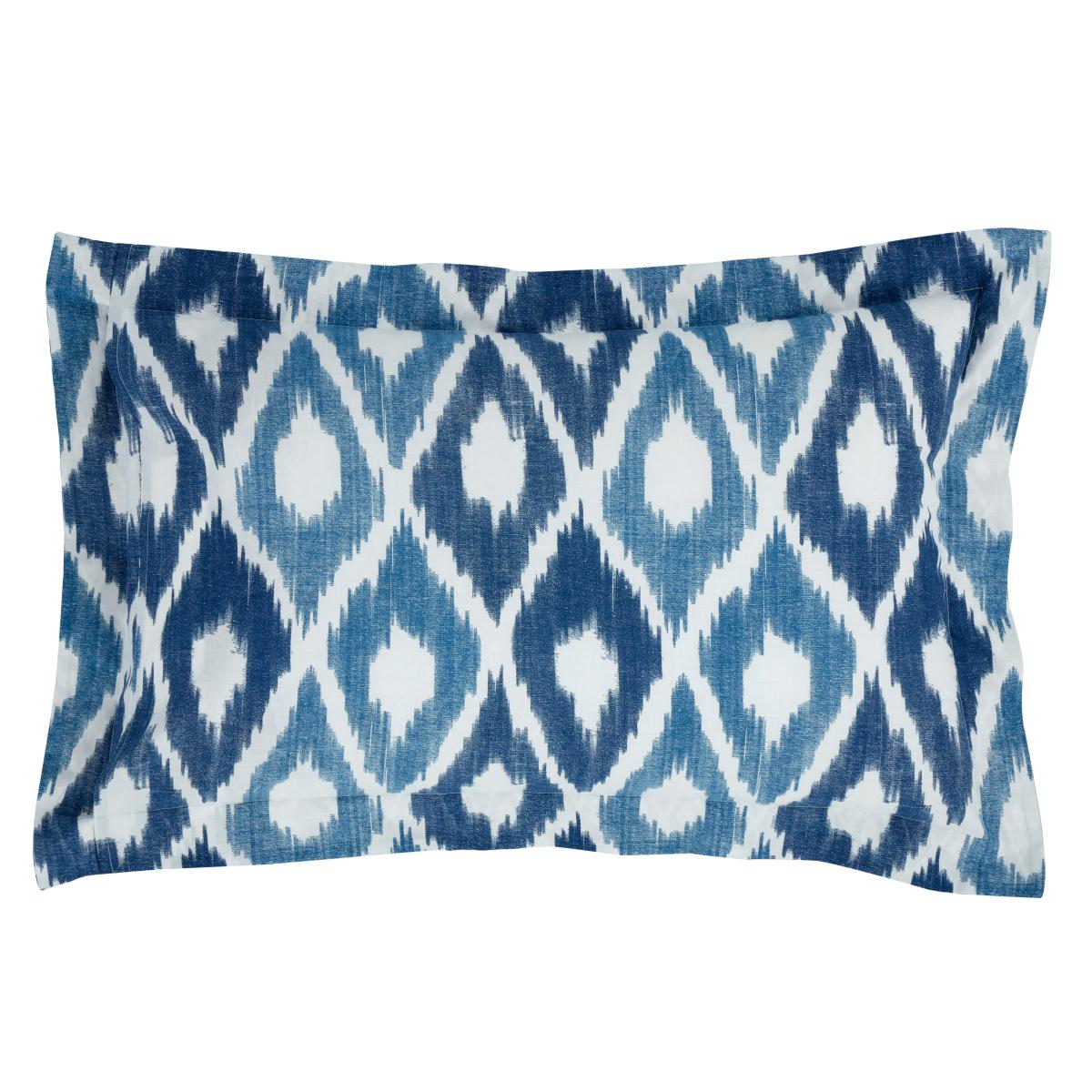 Ayla Ikat Blue 100% Cotton Oxford Pillowcase Blue/White – image 2