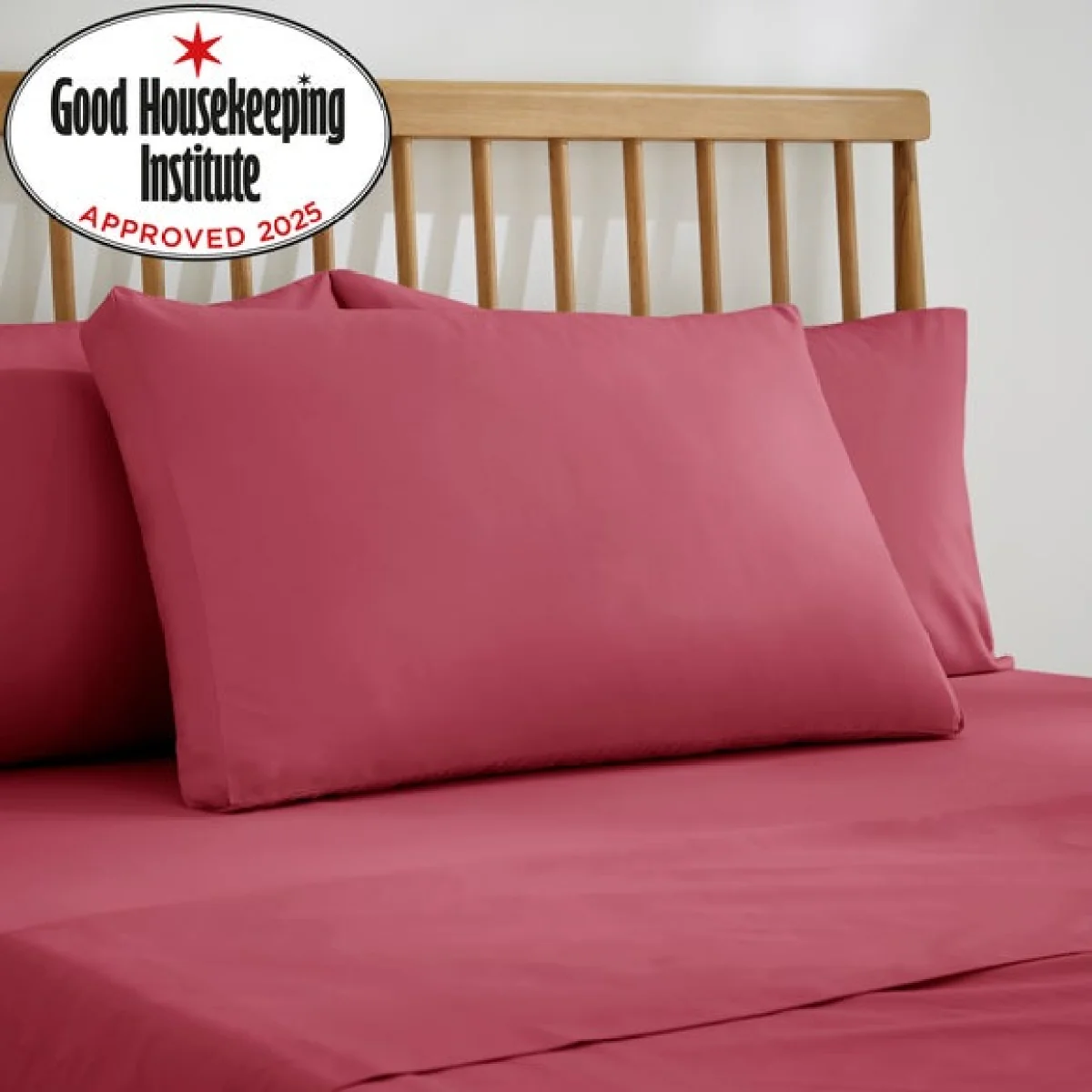 Pure Cotton Plain Dye Box Pillowcase Rhubarb – image 2