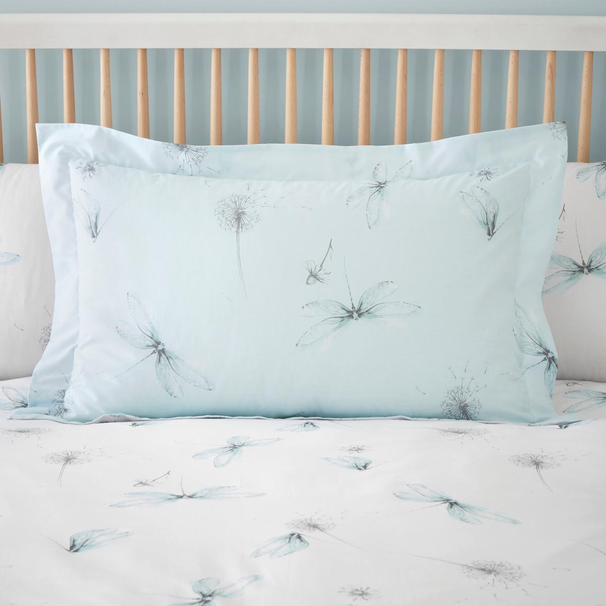 Dragonflies Blue Oxford Pillowcase Blue – image 1
