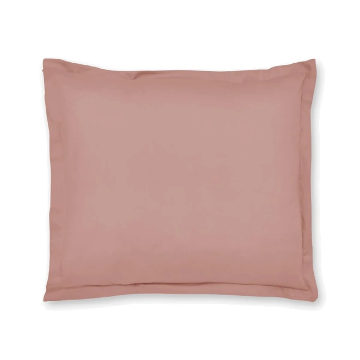 Pure Cotton Plain Dye Continental Square Pillowcase Dusty Pink – image 1