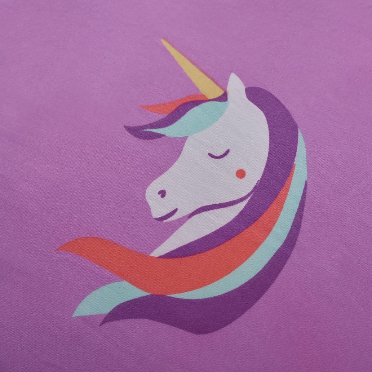 Unicorn Microfibre Duvet Cover and Pillowcase Set MultiColoured – image 4