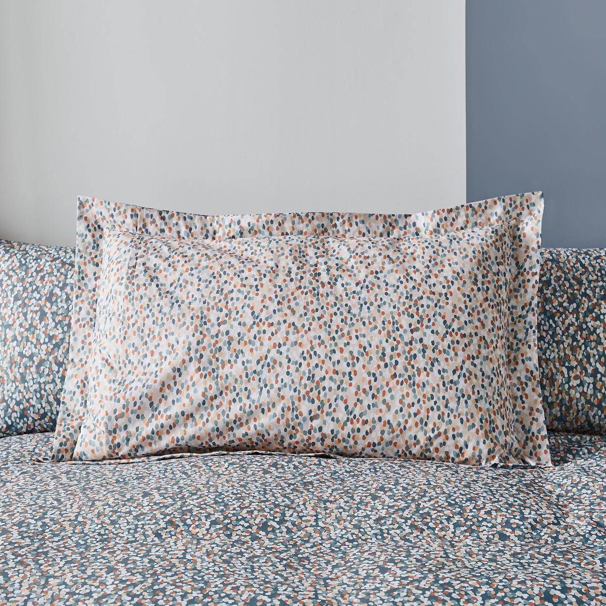 Keaton Blue Oxford Pillowcase White/Orange/Green – image 2