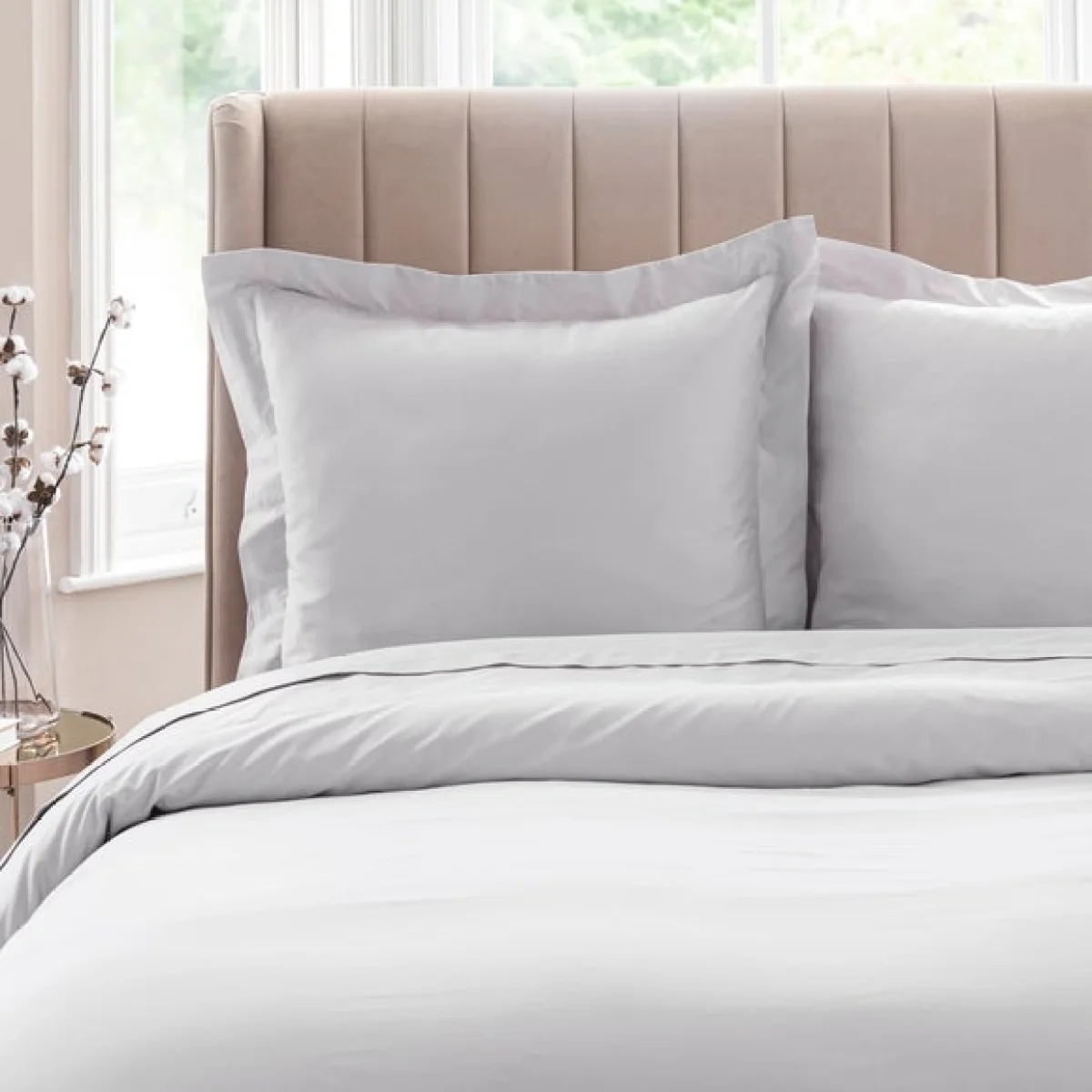 Dorma 300 Thread Count 100% Cotton Sateen Plain Continental Square Pillowcase Mauve – image 2