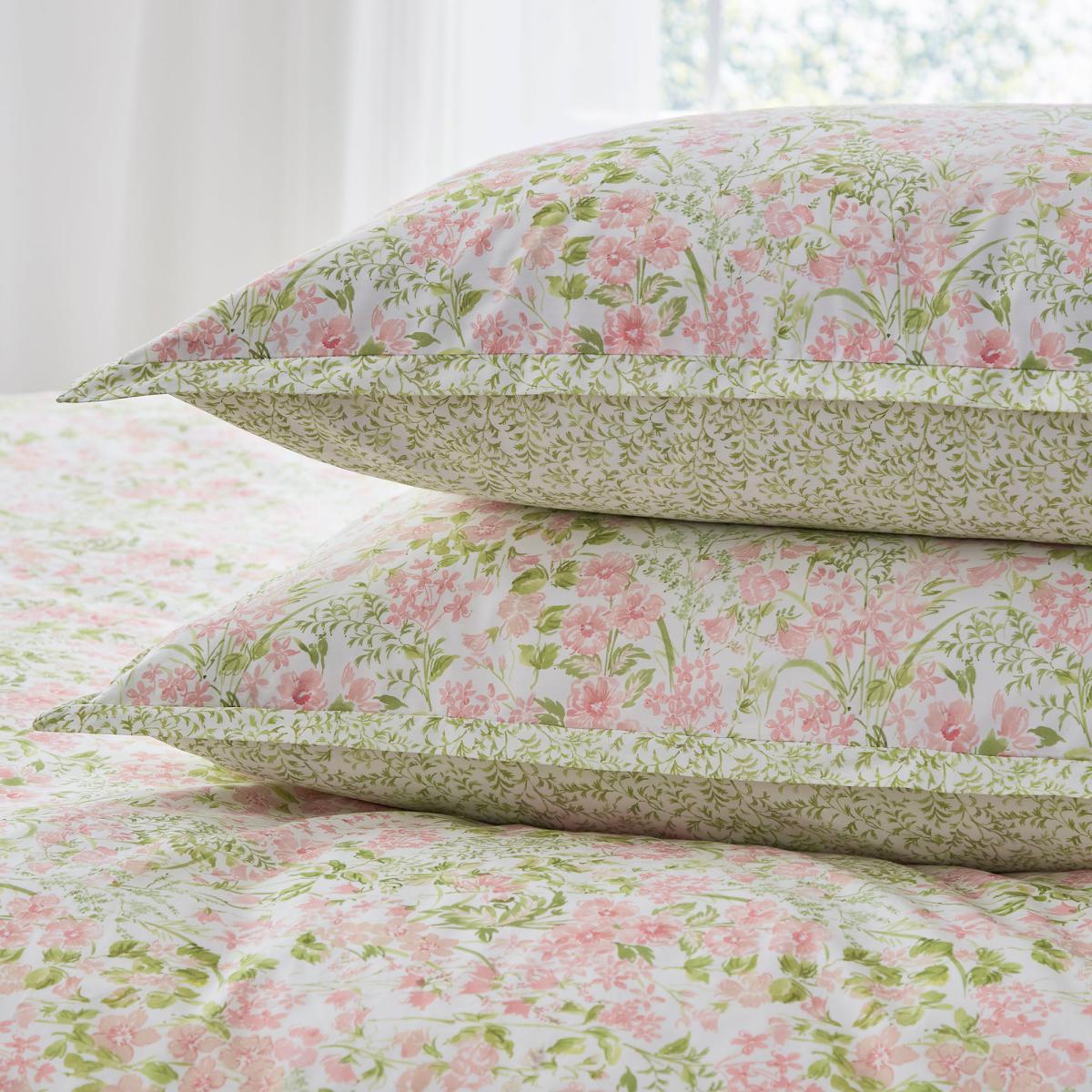 Dorma Darcy 100% Cotton Percale Oxford Pillowcase Pair Pink – image 2