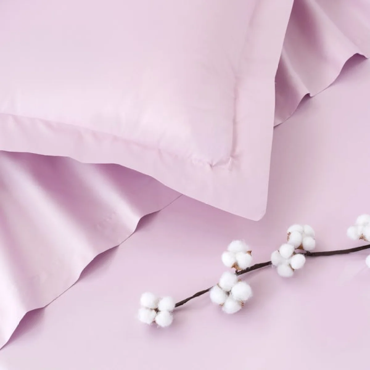 Dorma 300 Thread Count 100% Cotton Sateen Plain Cuffed Pillowcase Mauve – image 4