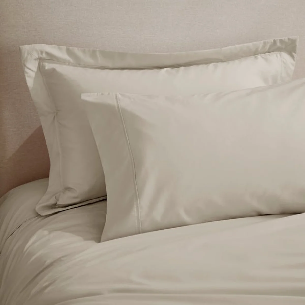 Dorma Egyptian Cotton 400 Thread Count Percale Standard Pillowcase Cream – image 3