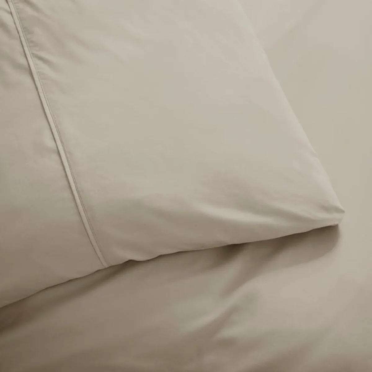Dorma Egyptian Cotton 400 Thread Count Percale Standard Pillowcase Cream – image 4