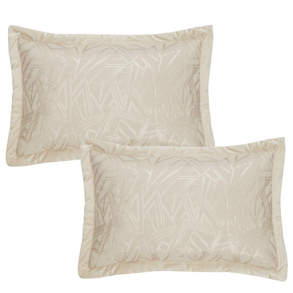 Catherine Lansfield Velvet Sparkle Champagne Pillowsham Pair Champagne – image 3