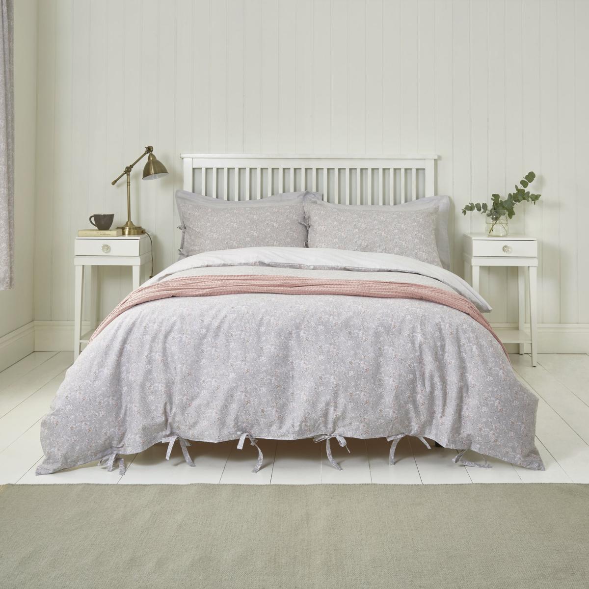 Jessa Pink 100% Cotton Oxford Pillowcase Pink, Grey and White – image 3
