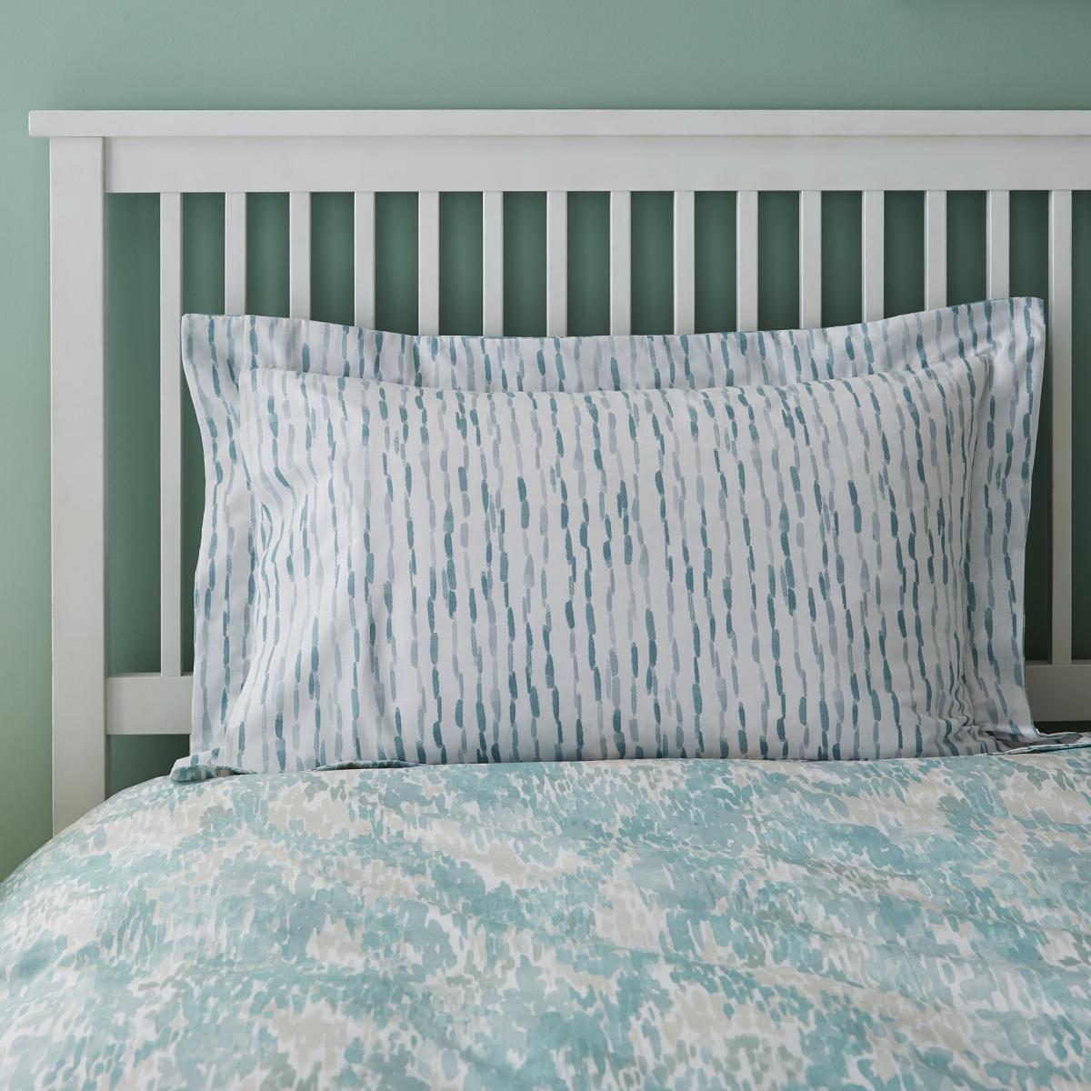 Waves Teal Oxford Pillowcase Teal (Blue) – image 2