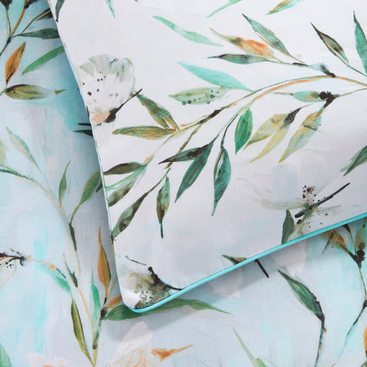 Dorma Nature Garden 100% Cotton Housewife Pillowcase Pair Light Blue – image 3