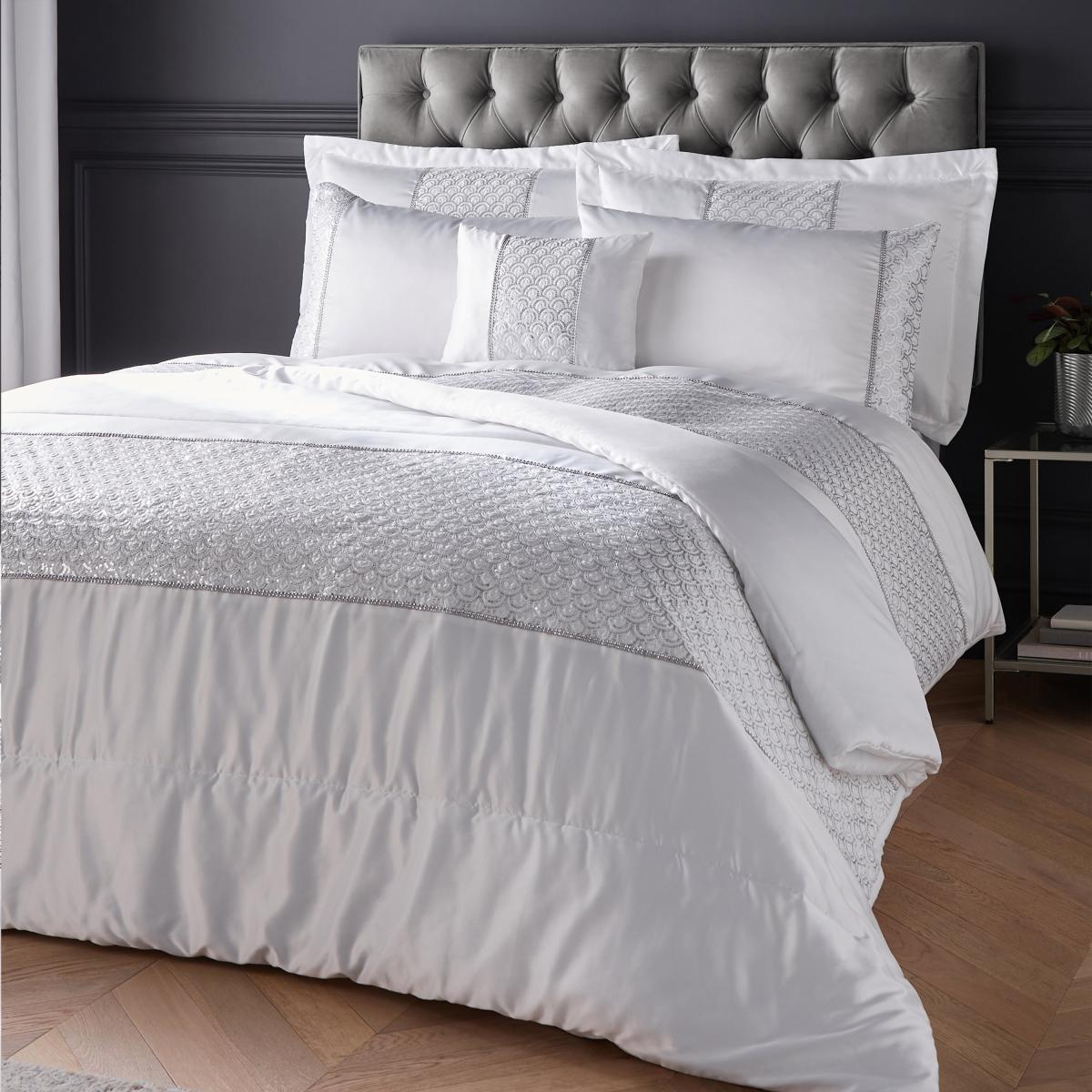 Catherine Lansfield Deco Sequin Quilted Pillowsham Pair – image 2