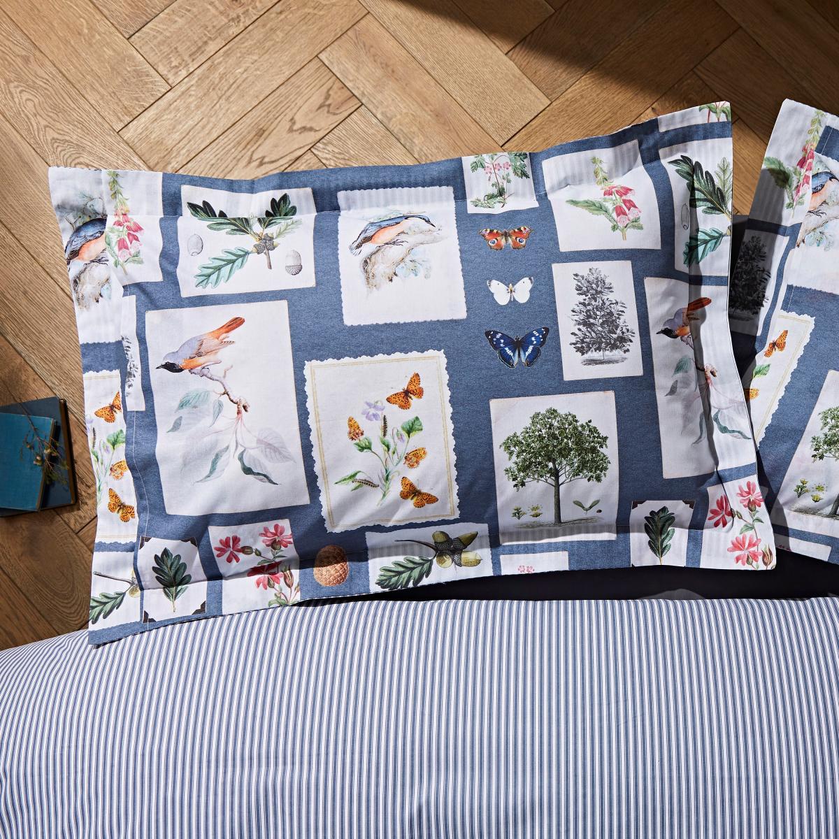 Woodland Blue 100% Cotton Oxford Pillowcase Blue/White/Green – image 2