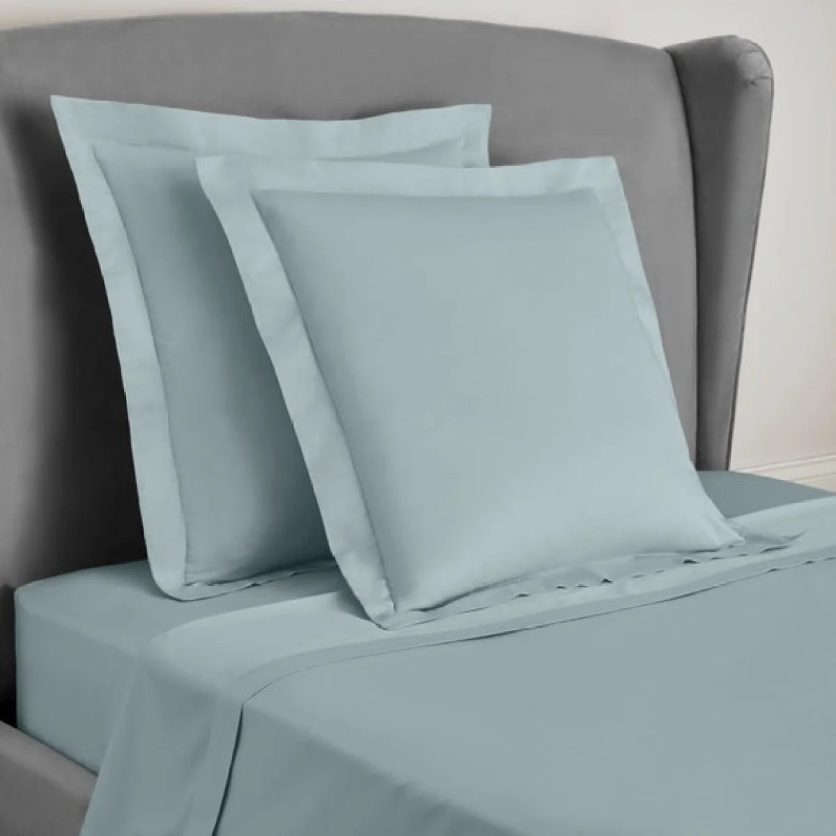 Dorma Egyptian Cotton 400 Thread Count Percale Continental Pillowcase Blue – image 1