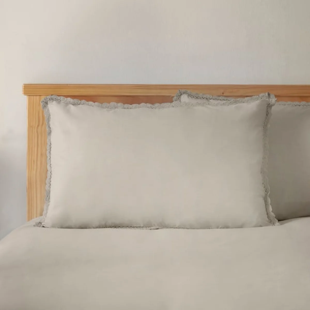 Pure Cotton Lace 100% Cotton Standard Pillowcase Pair
