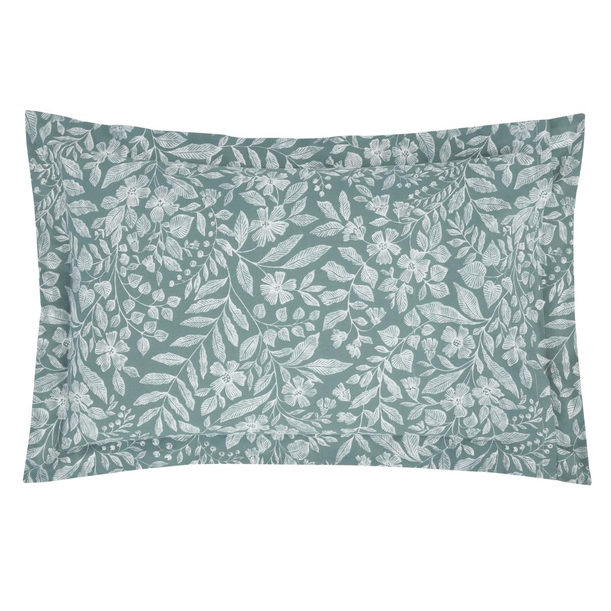 Lyra Arts and Crafts Lilypad Oxford Pillowcase Green/White – image 3
