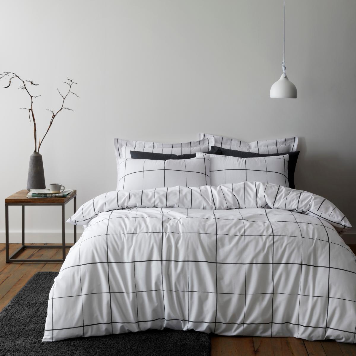 Brooks Check White Oxford Pillowcase White – image 4