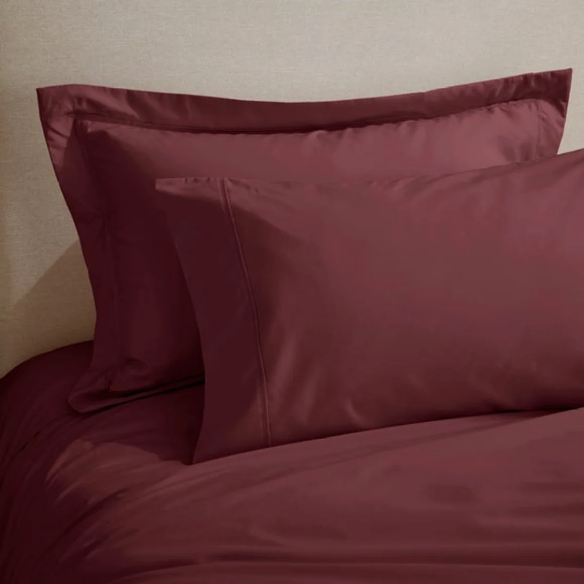 Dorma Egyptian Cotton 400 Thread Count Percale Oxford Pillowcase Dark Red – image 3