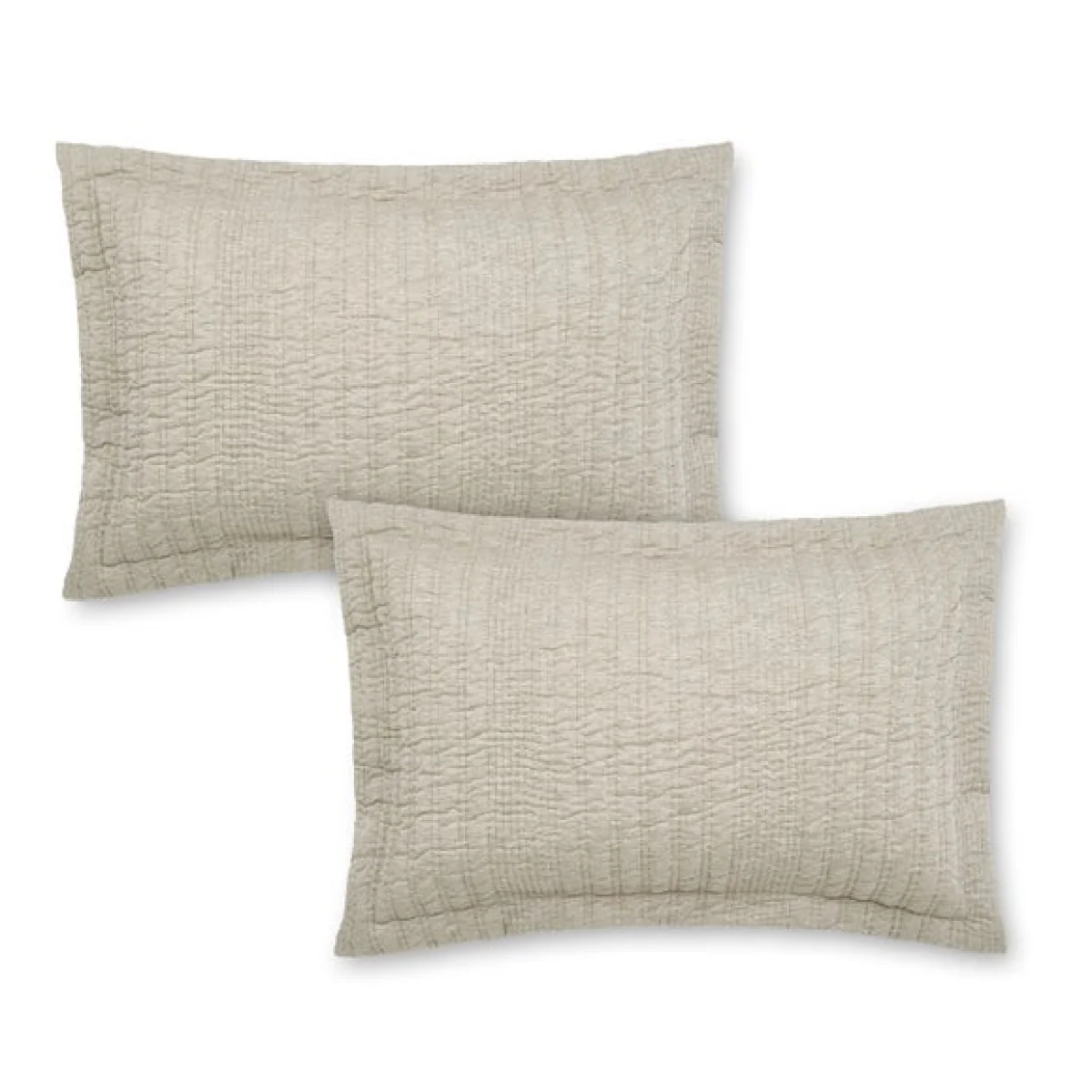 Pineapple Elephant Tamba Jersey Stripe Reversible Natural Oxford Pillowcase Pair Natural – image 3