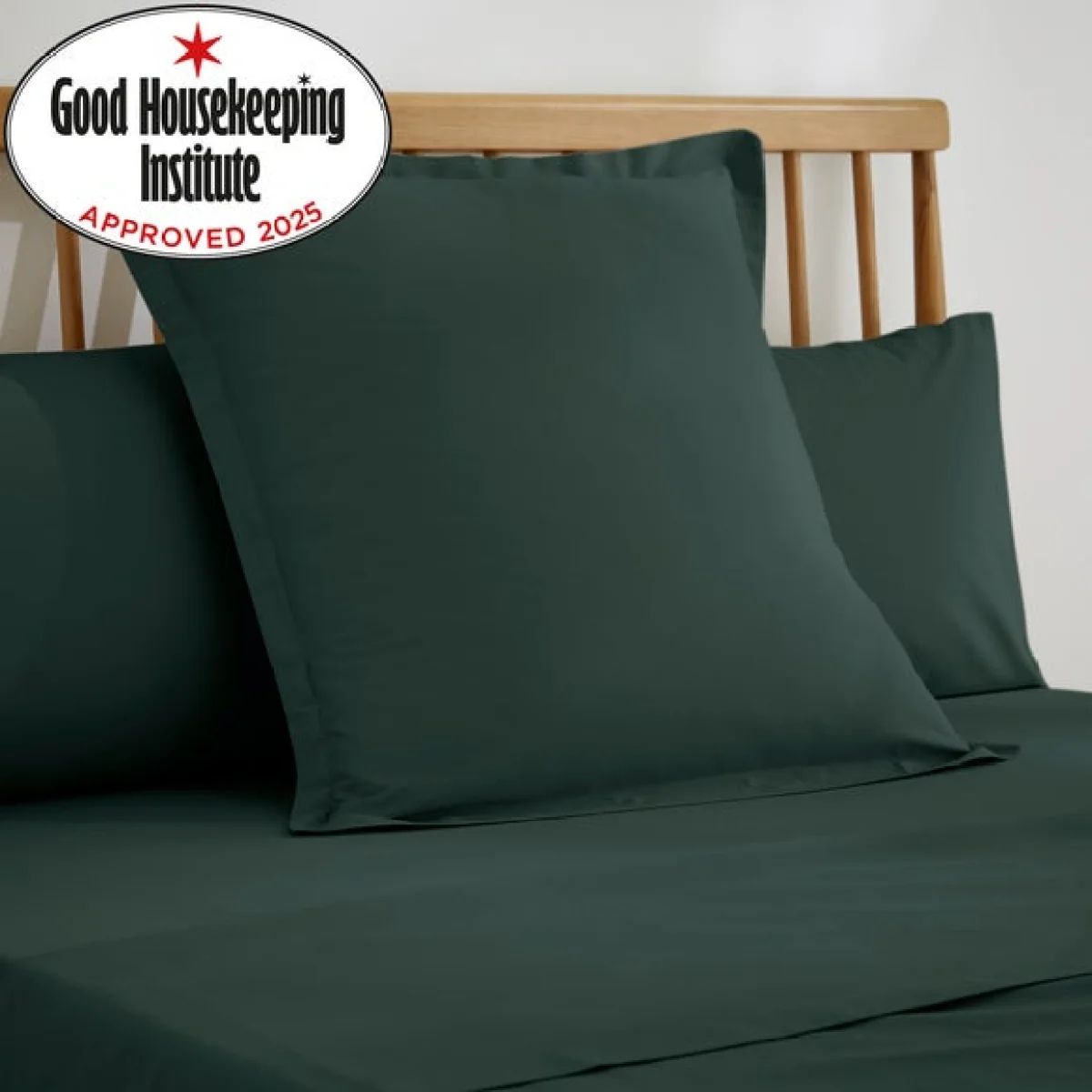 Pure Cotton Plain Dye Continental Square Pillowcase Bottle (Green) – image 2