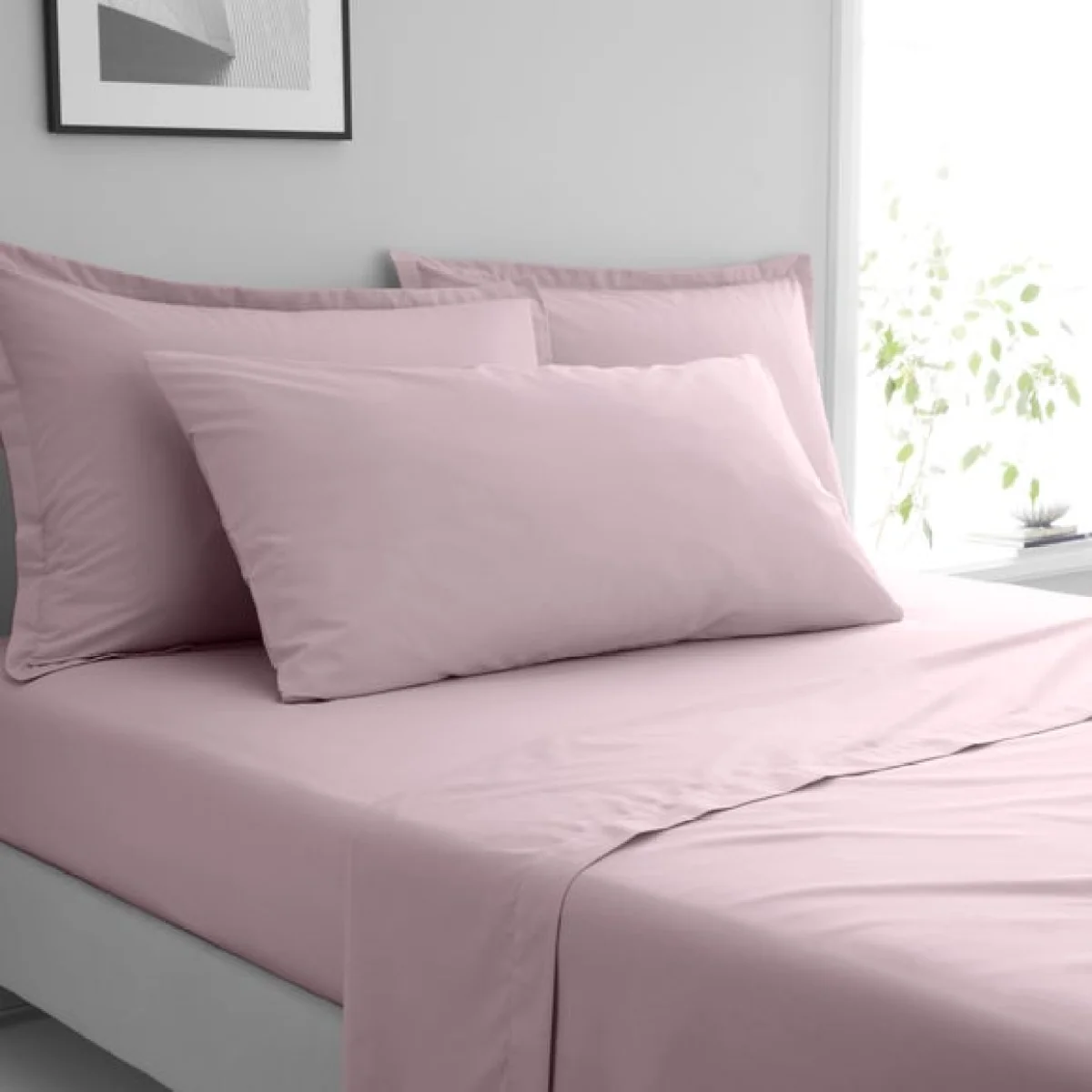 Pure Cotton Bolster Pillowcase Heather – image 1