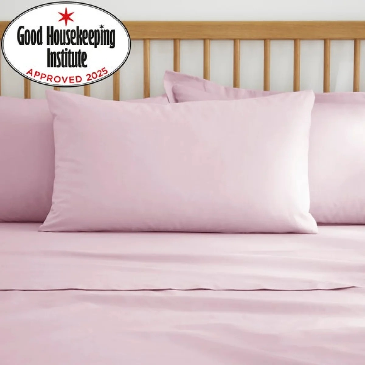 Pure Cotton Plain Dye Standard Pillowcase Pair Baby Pink – image 2