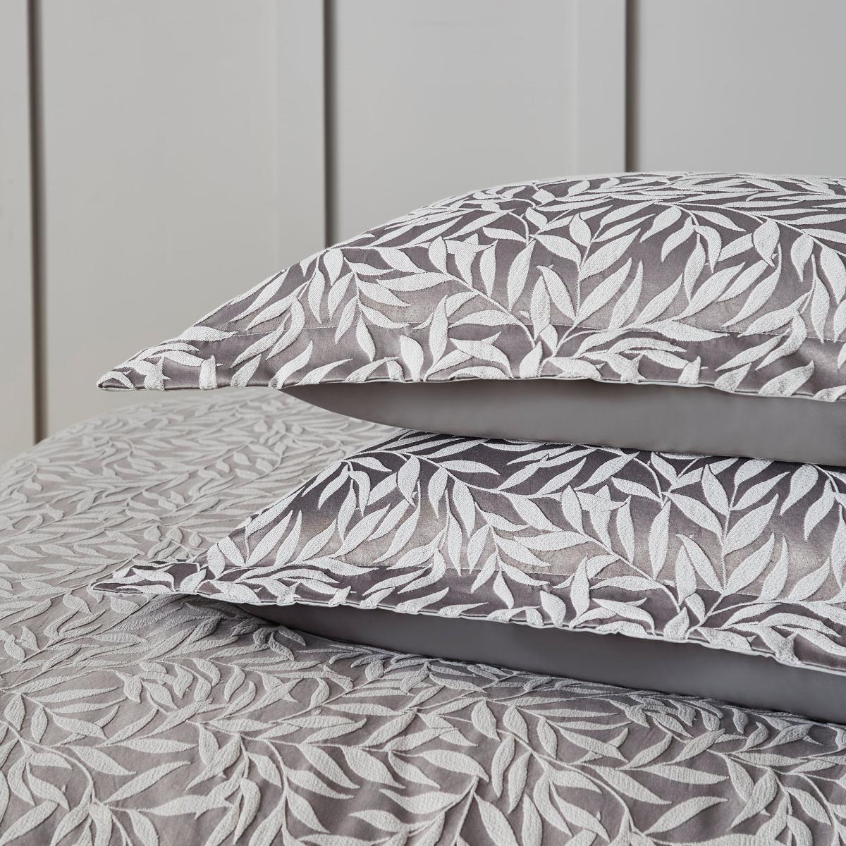 Dorma Willow Leaf Oxford Pillowcase Pair Grey – image 2