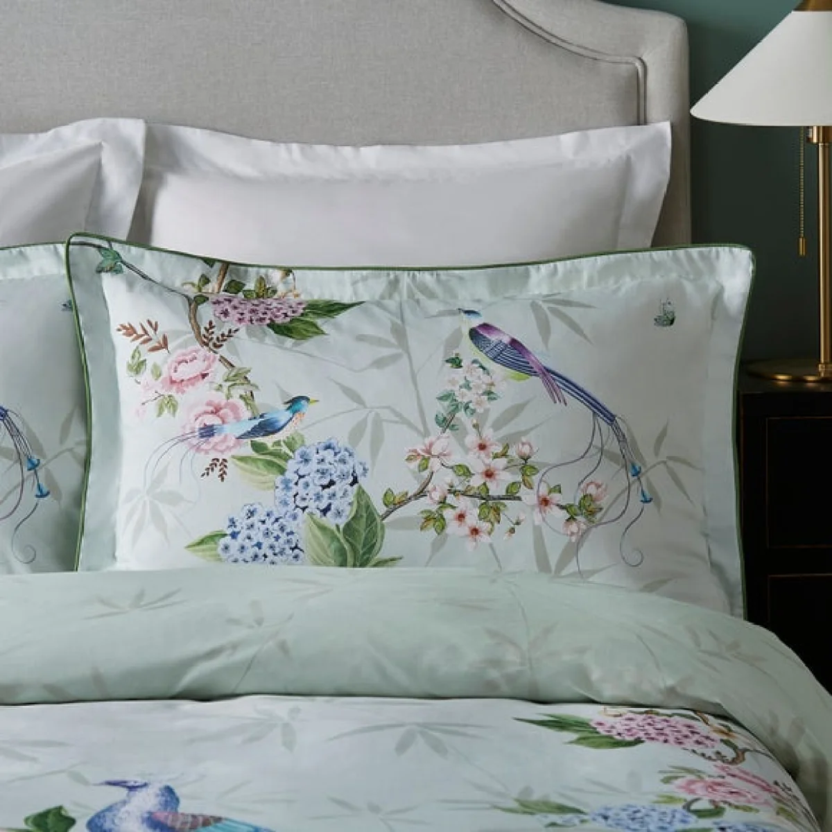 Dorma Love Bird Oxford Pillowcase Pair Green – image 4