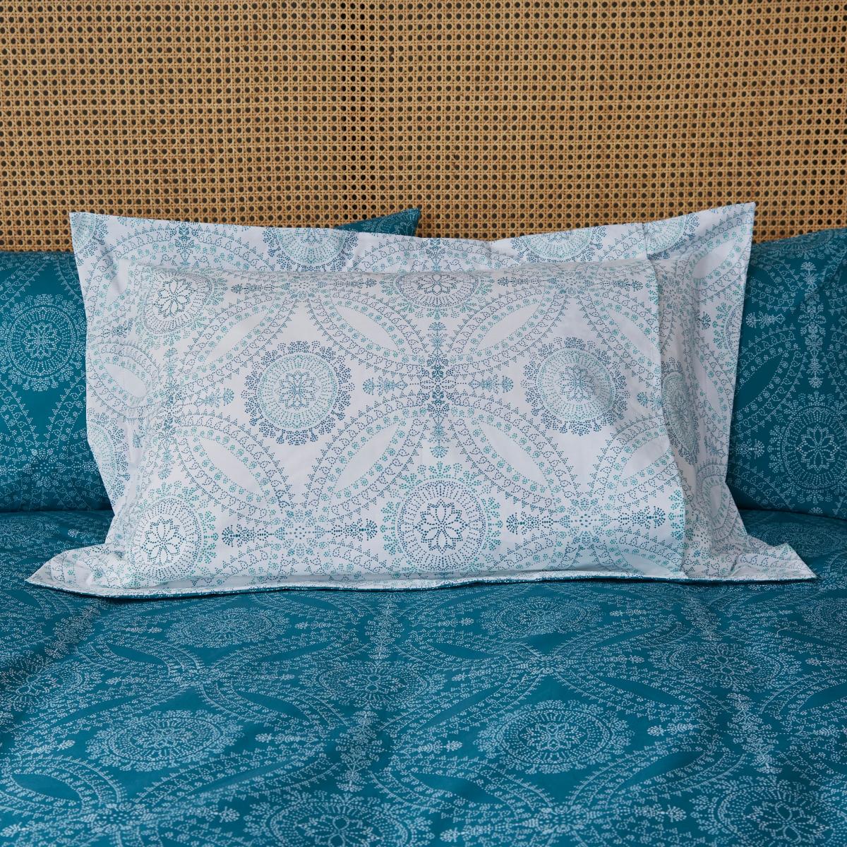 Mandala Teal Oxford Pillowcase Blue – image 2