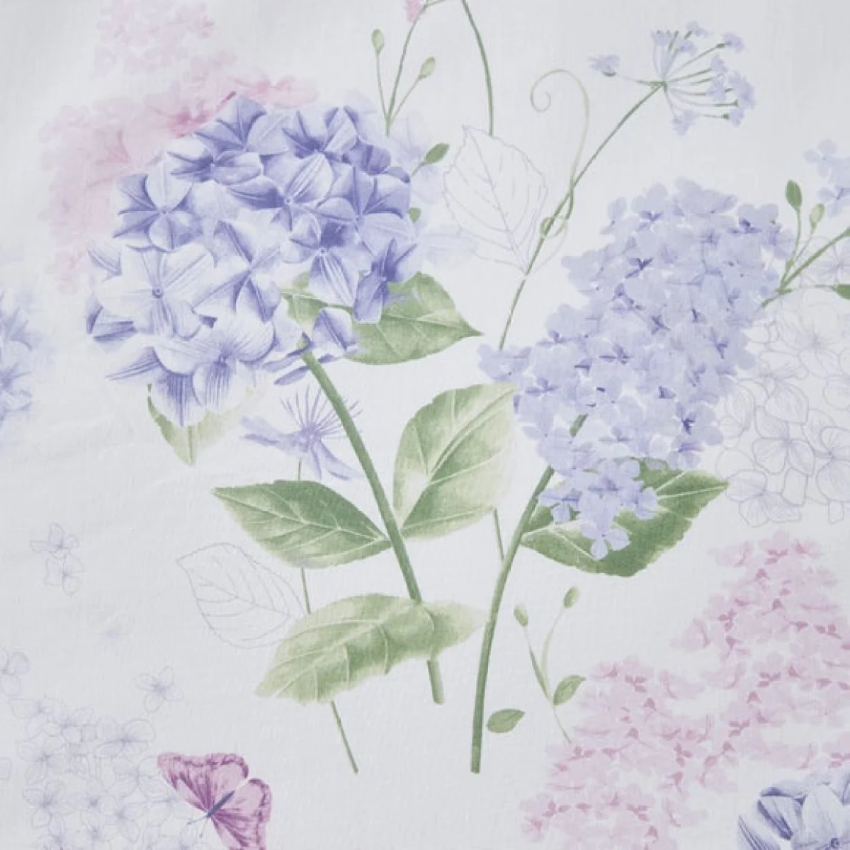 Wild Hydrangea Lilac Oxford Pillowcase Purple/White/Green – image 2