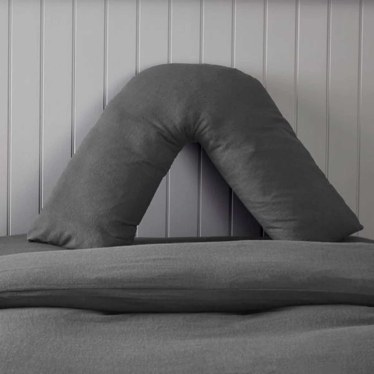 Soft & Cosy Luxury Brushed Cotton V-Shape Pillowcase Grey – image 1