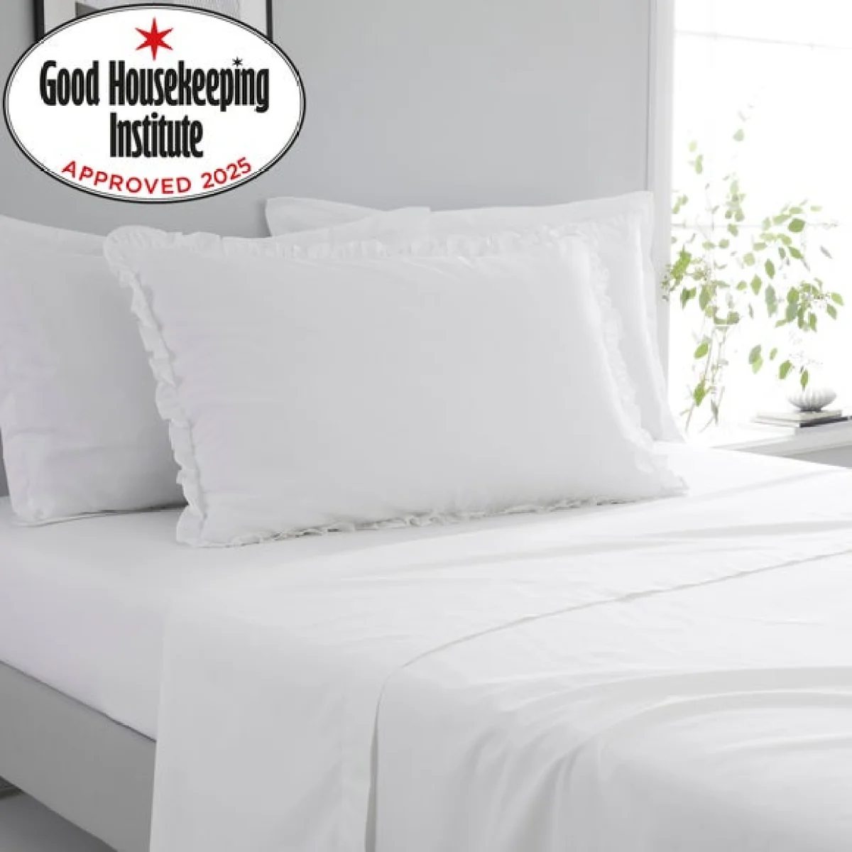 Pure Cotton Frilled Pillowcase White – image 2