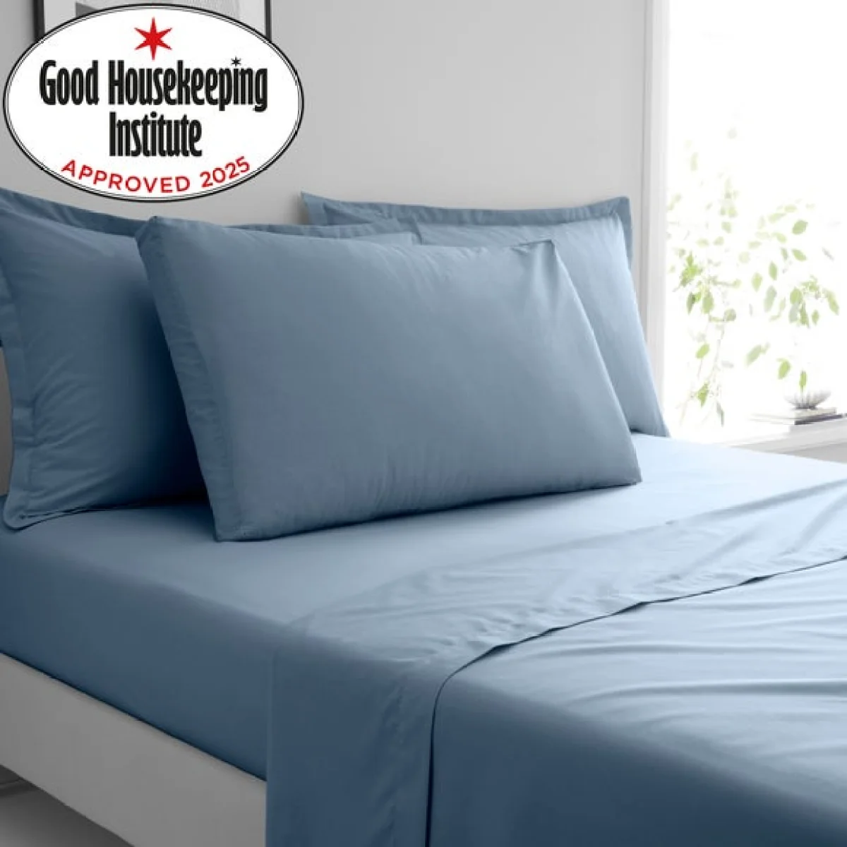 Pure Cotton Box Pillowcase Denim Blue – image 2