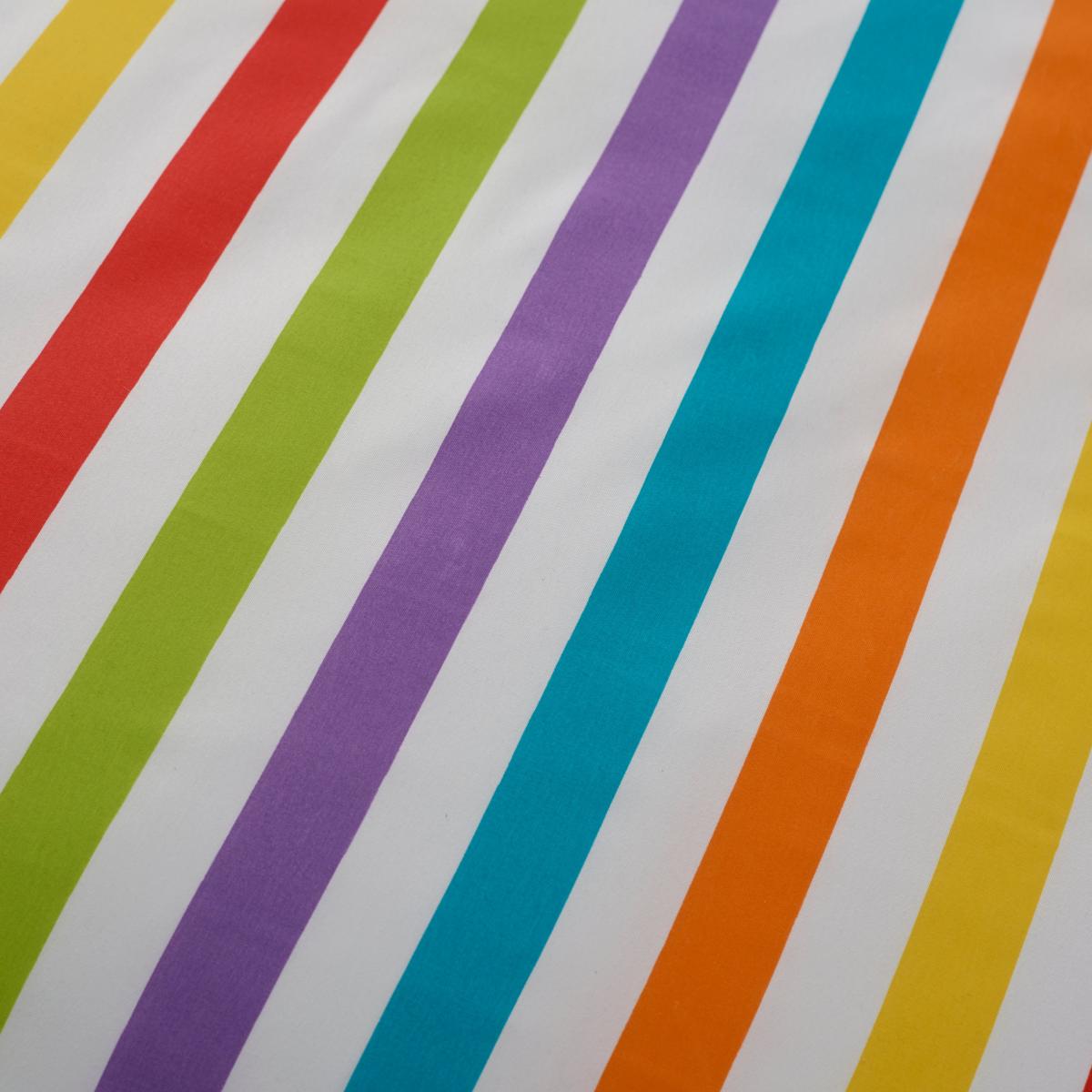 Rainbow Stripe Microfibre Duvet Cover and Pillowcase Set MultiColoured – image 3