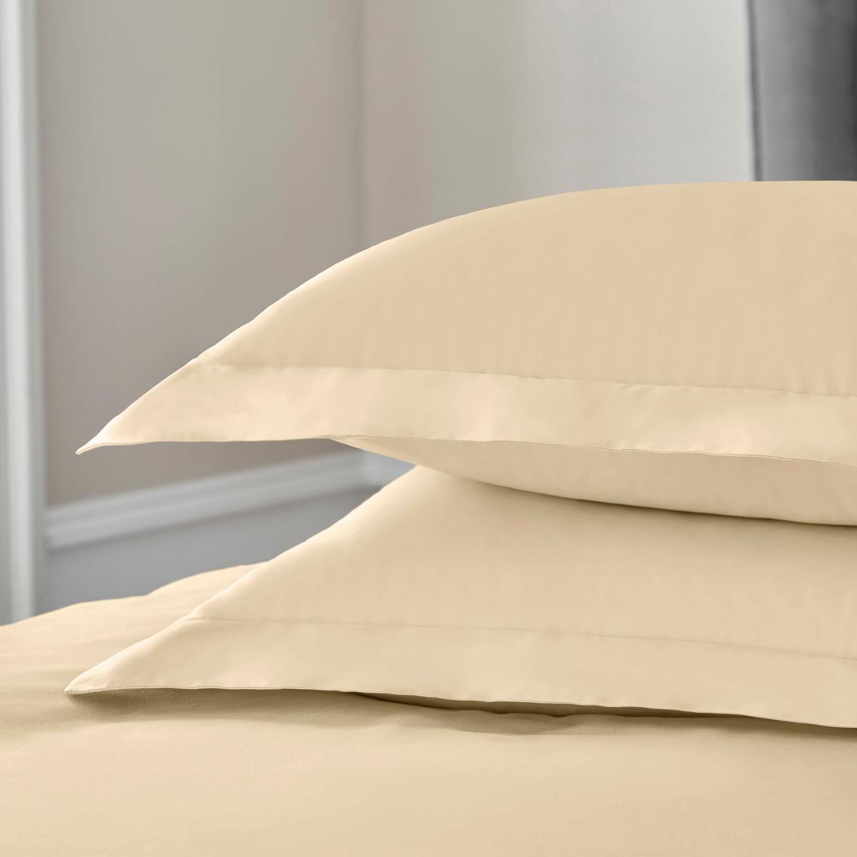 Dorma 300 Thread Count 100% Cotton Sateen Plain Oxford Pillowcase Buttermilk – image 4