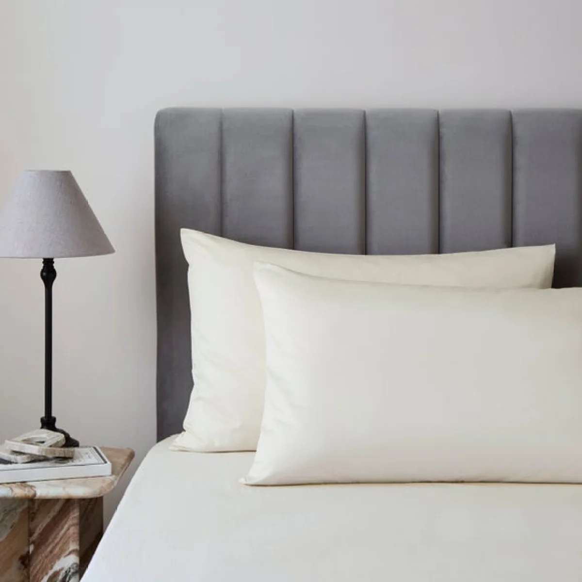 Hotel Cotton Sateen 400 Thread Count Pillowcase Pair White – image 2