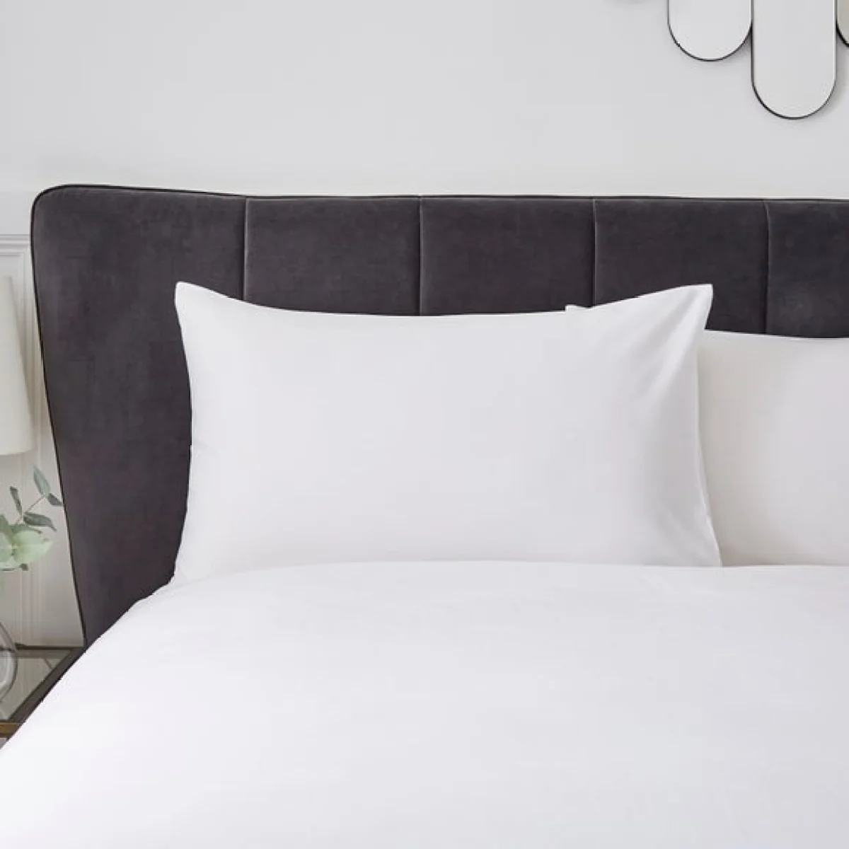 Hotel Cotton Sateen 400 Thread Count Pillowcase Pair White – image 1