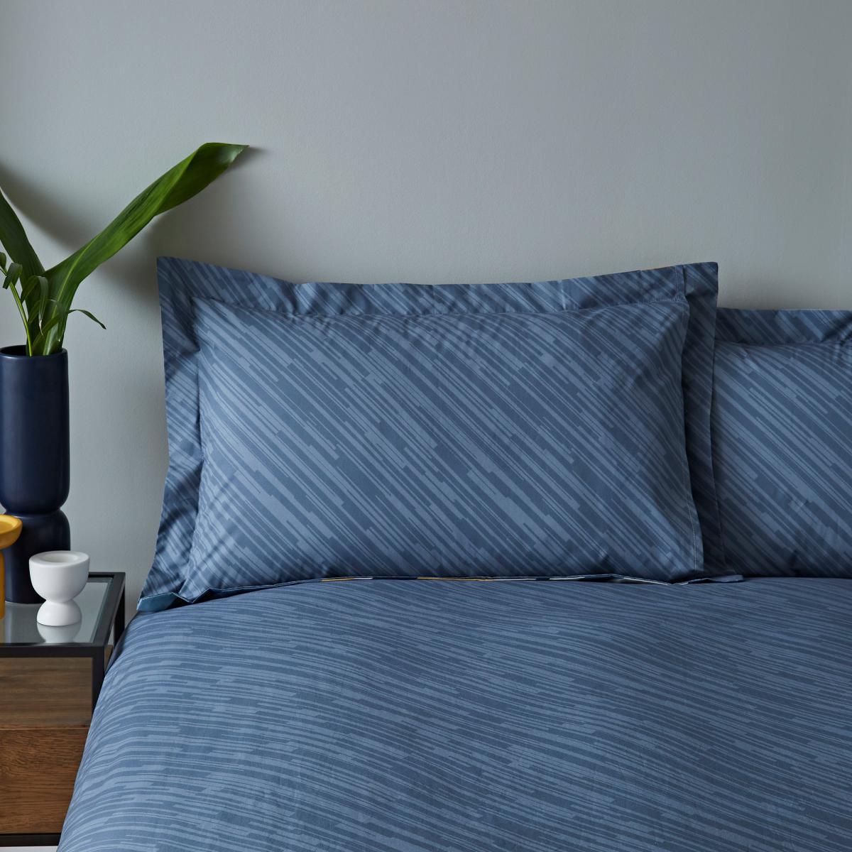Elements Hannes Blue 100% Cotton Oxford Pillowcase Light Blue – image 2