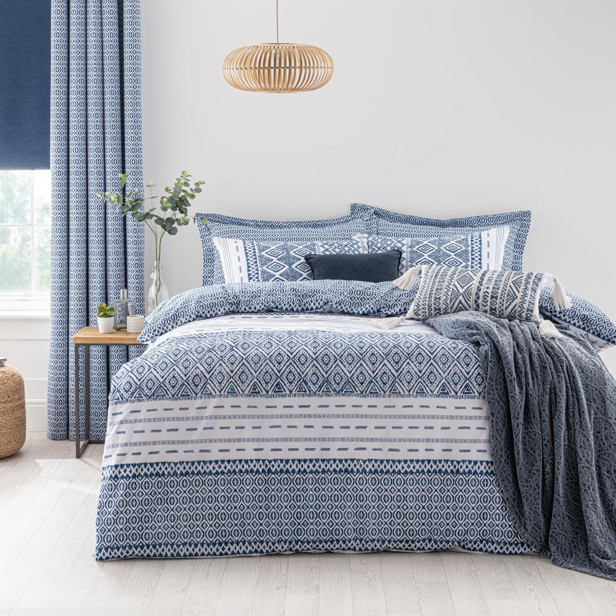 Jax Blue Mosaic 100% Cotton Oxford Pillowcase Blue – image 4