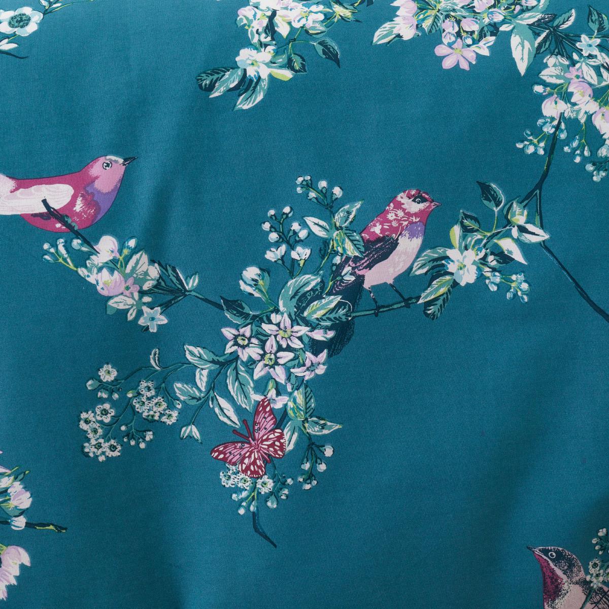 Beautiful Birds Teal Duvet Cover and Pillowcase Set Teal (Blue) – image 3