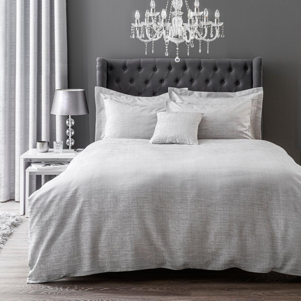 Tegan Silver Textured Oxford Pillowcase Silver – image 2
