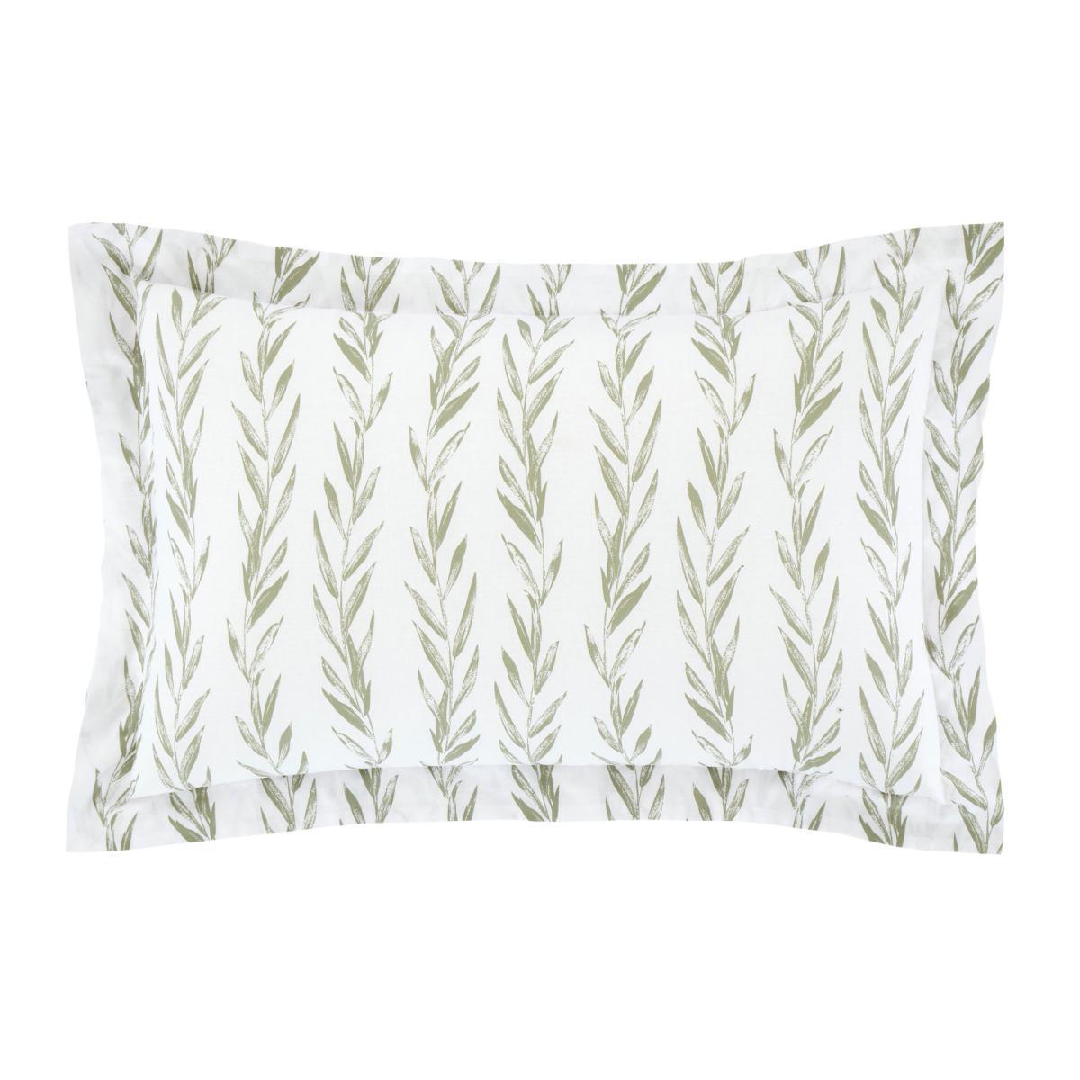 Whimsical Botanical Green 100% Cotton Oxford Pillowcase Light Green – image 2