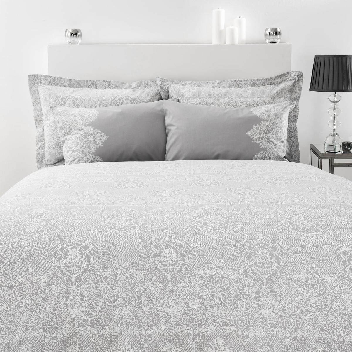 Eleanor Grey Oxford Pillowcase Grey and White – image 2