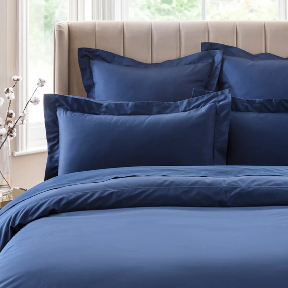 Dorma 300 Thread Count 100% Cotton Sateen Plain Oxford Pillowcase Mauve – image 2