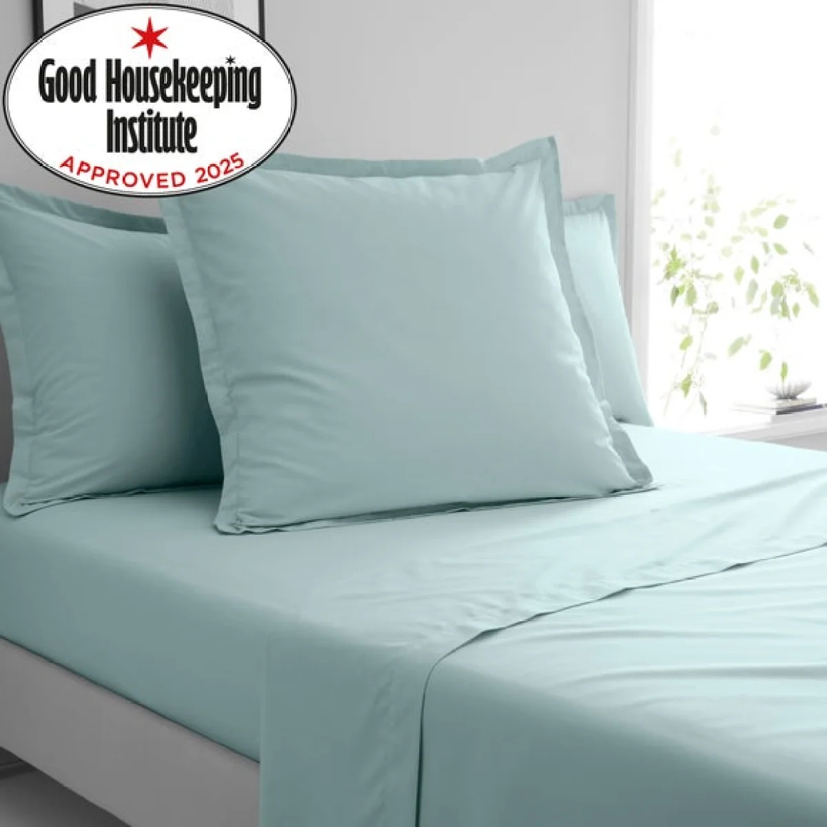 Pure Cotton Continental Square Pillowcase Blue – image 2