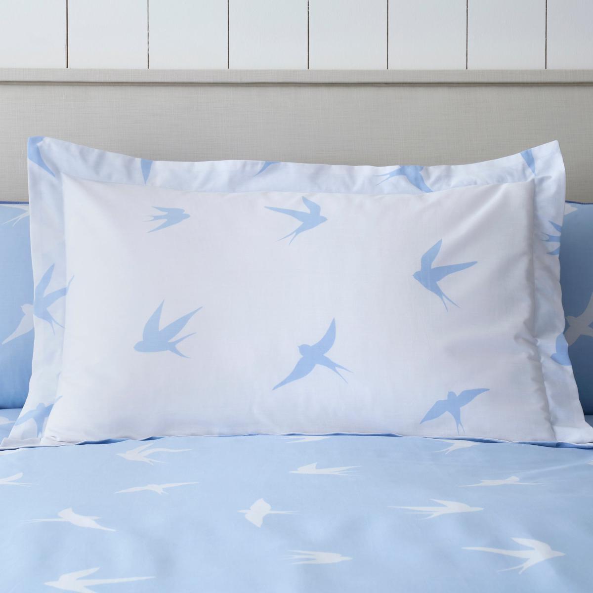 Coastal Birds Blue Oxford Pillowcase Light Blue – image 2