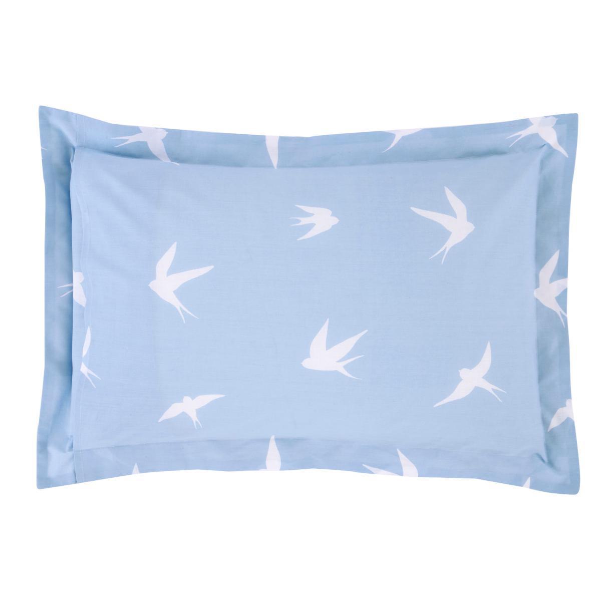 Coastal Birds Blue Oxford Pillowcase Light Blue – image 3