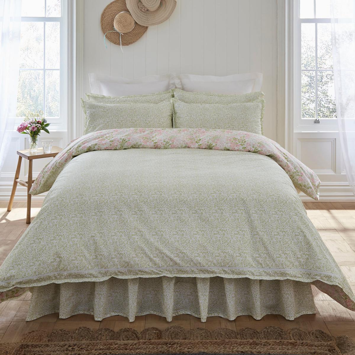 Dorma Darcy 100% Cotton Duvet Cover and Pillowcase Set Pink – image 2