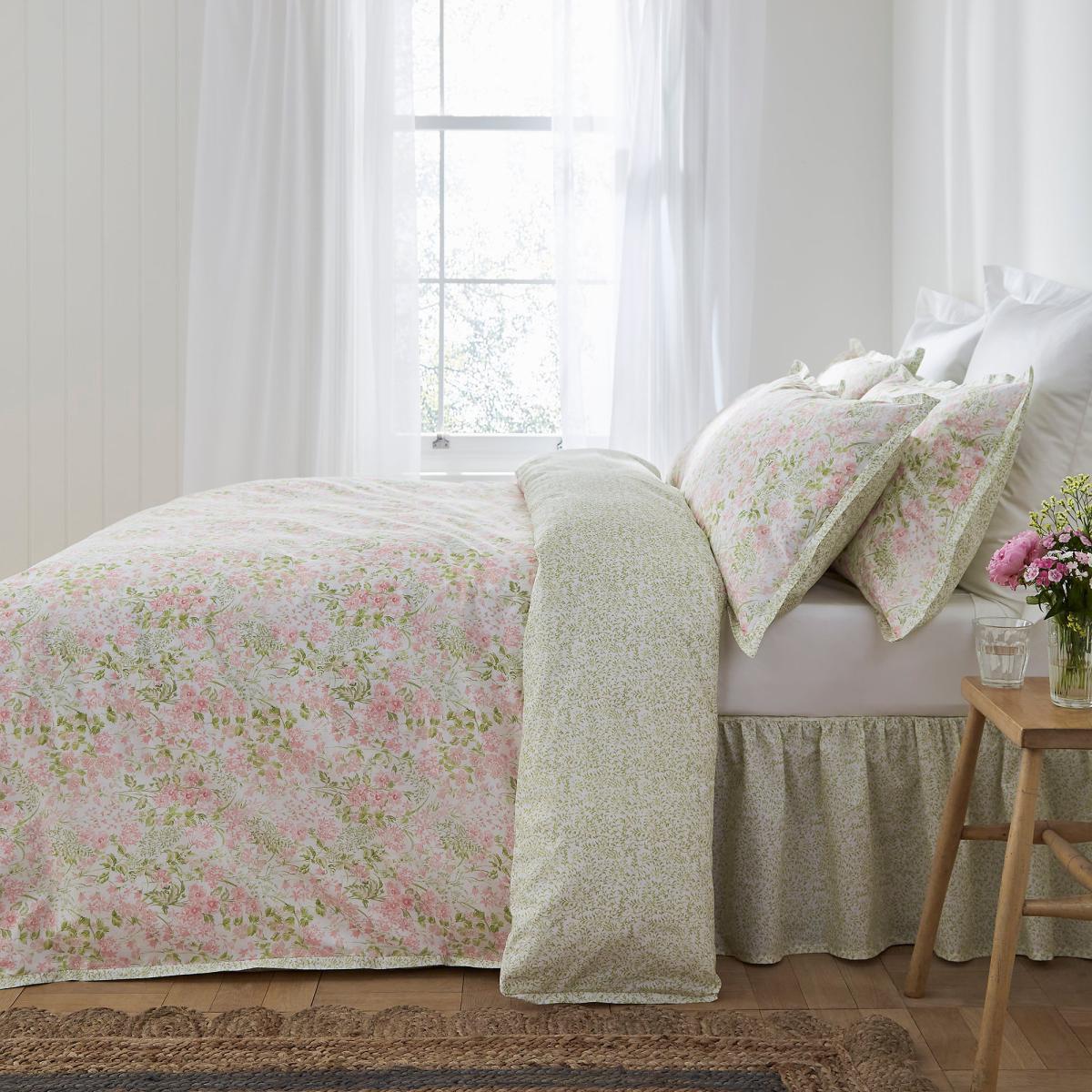 Dorma Darcy 100% Cotton Duvet Cover and Pillowcase Set Pink – image 3